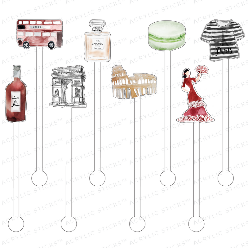 EUROPEAN INDULGENCE ACRYLIC STIR STICKS COMBO