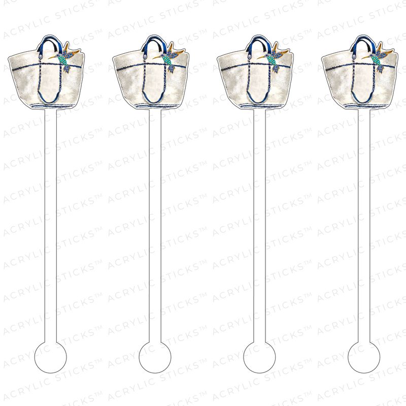 HUMMINGBIRD BEACH TOTE ACRYLIC STIR STICKS