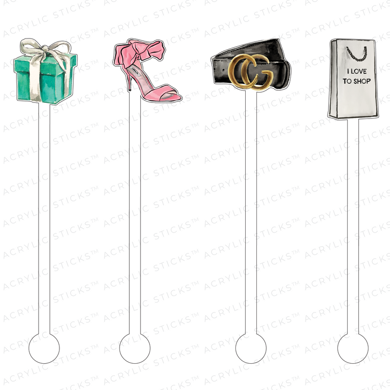 I LOVE TO SHOP ACRYLIC STIR STICKS COMBO