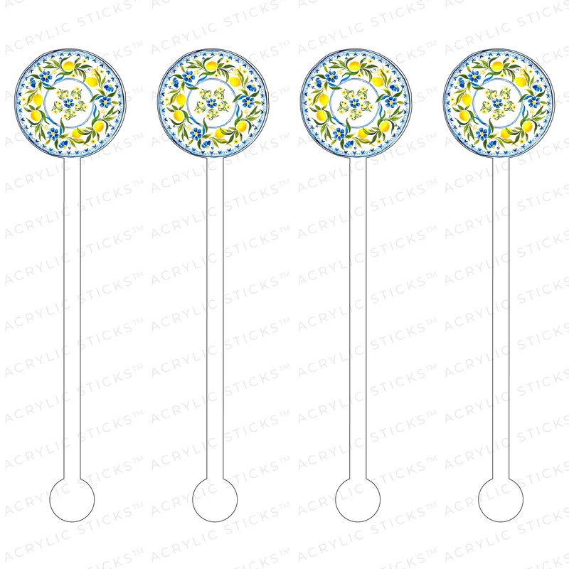 LUXE LEMON DINNER CHARGER ACRYLIC STIR STICKS