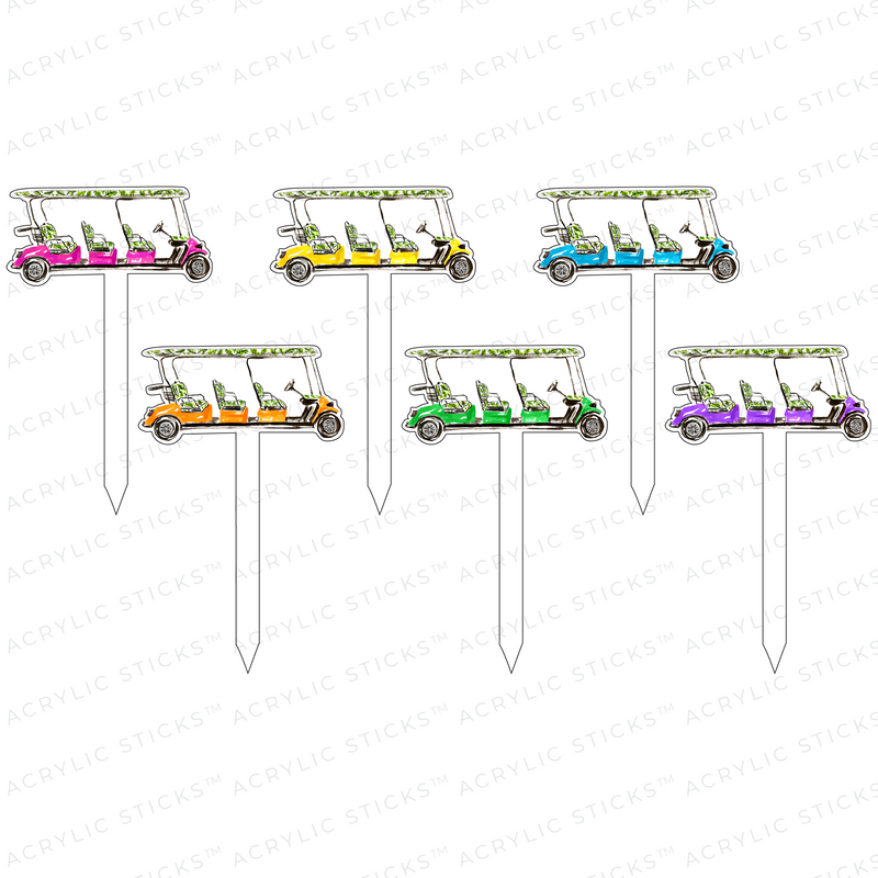 GOLF CARTIN' ACRYLIC PARTY PIK STICKS COMBO