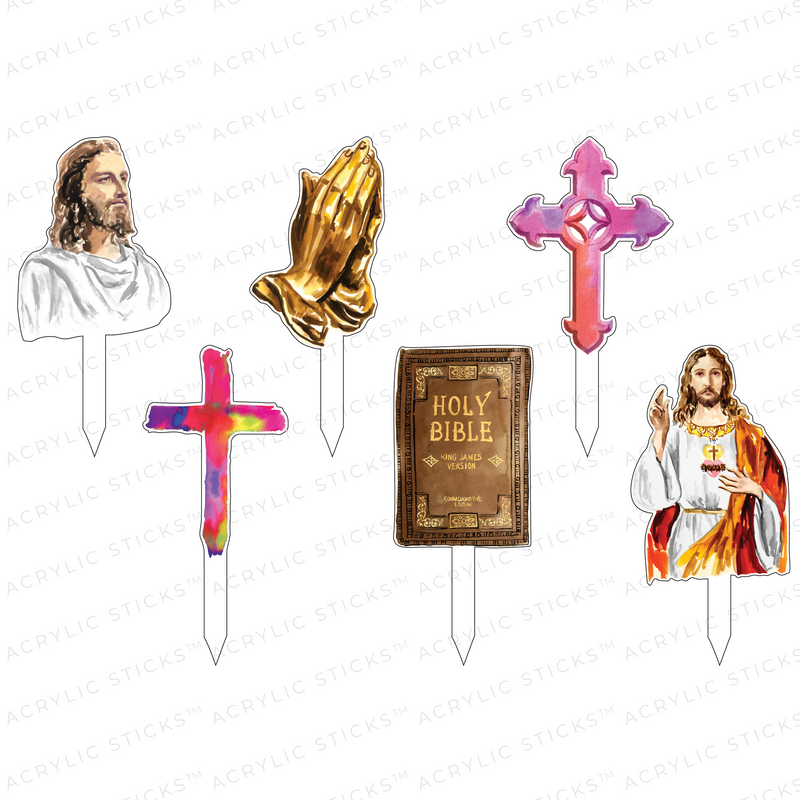 EASTER BLESSINGS ACRYLIC PARTY PIK STICKS COMBO