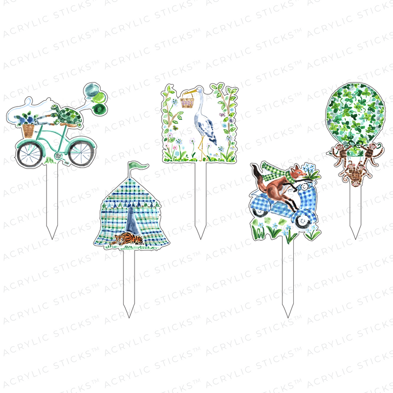 AS X EVELYN HENSON BABY BOY MILESTONE ACRYLIC PARTY PIKS STICKS COMBO
