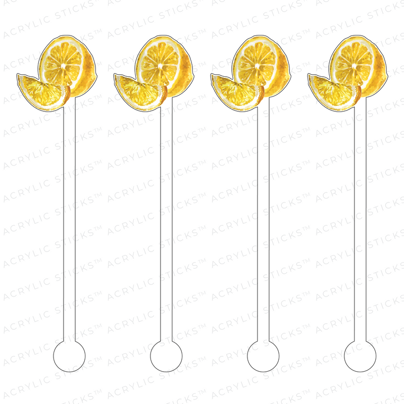 LEMON WEDGE & SLICE ACRYLIC STIR STICKS