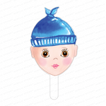 BABY BOY BOBBLE HEAD ACRYLIC CAKE TOPPER: 2 STYLE OPTIONS
