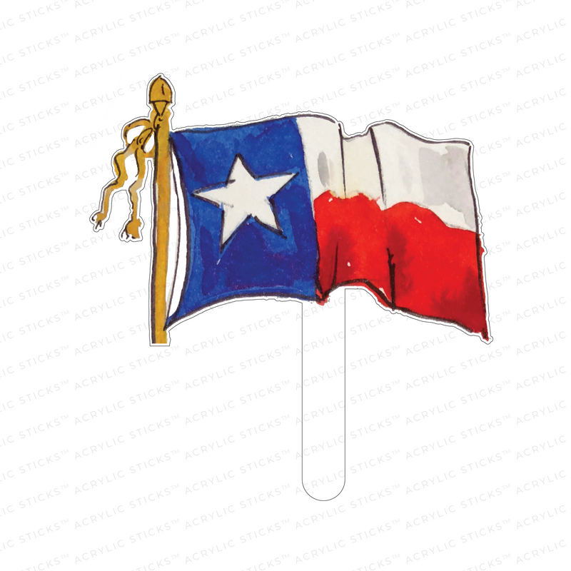 TEXAS FLAG ACRYLIC CAKE TOPPER