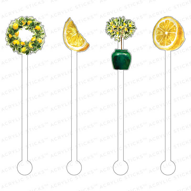LOVER OF LEMONS ACRYLIC STIR STICKS COMBO