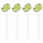 LIME WHEEL & WEDGE ACRYLIC STIR STICKS
