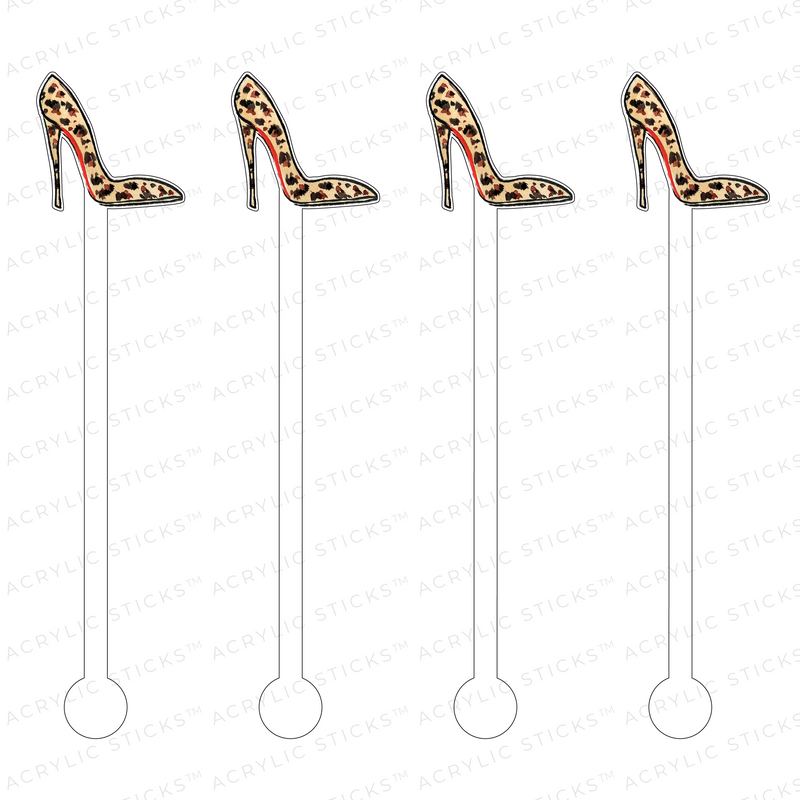 LEOPARD HEEL ACRYLIC STIR STICKS