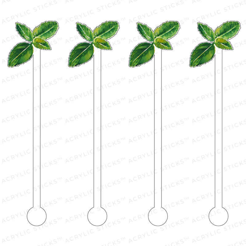 MINT LEAF ACRYLIC STIR STICKS