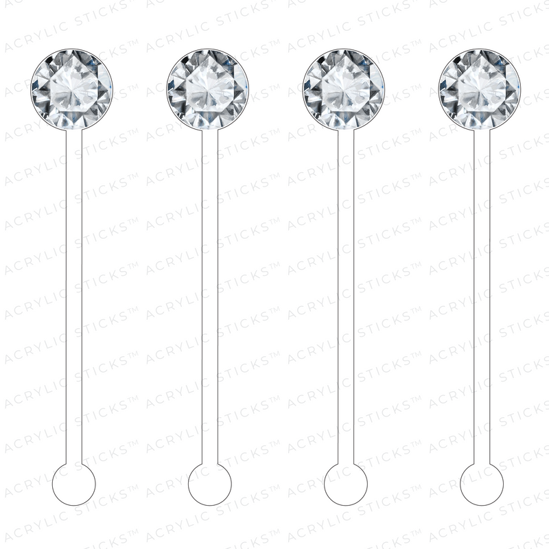 DIAMOND GEMSTONE ACRYLIC STIR STICKS