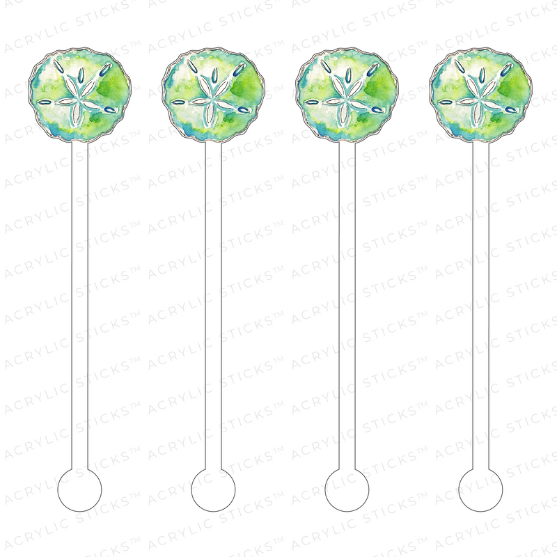 SAND DOLLAR ACRYLIC STIR STICKS