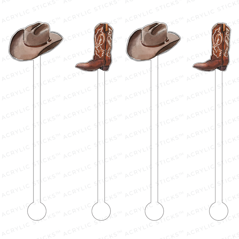 HEY COWBOY ACRYLIC STIR STICKS COMBO