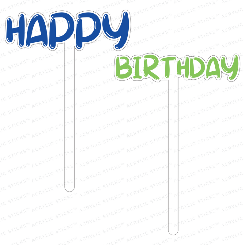 HAPPY BIRTHDAY NO. 3 ACRYLIC CAKE TOPPER