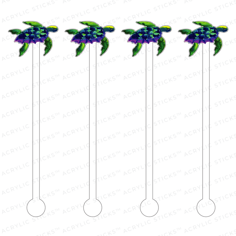 SEA TURTLE ACRYLIC STIR STICKS