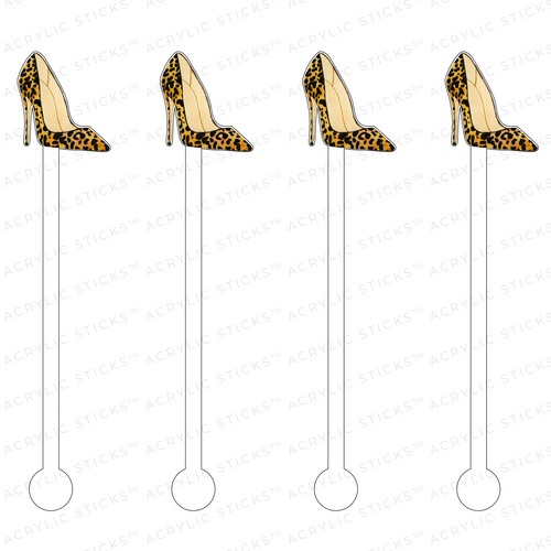 LEOPARD PUMP ACRYLIC STIR STICKS