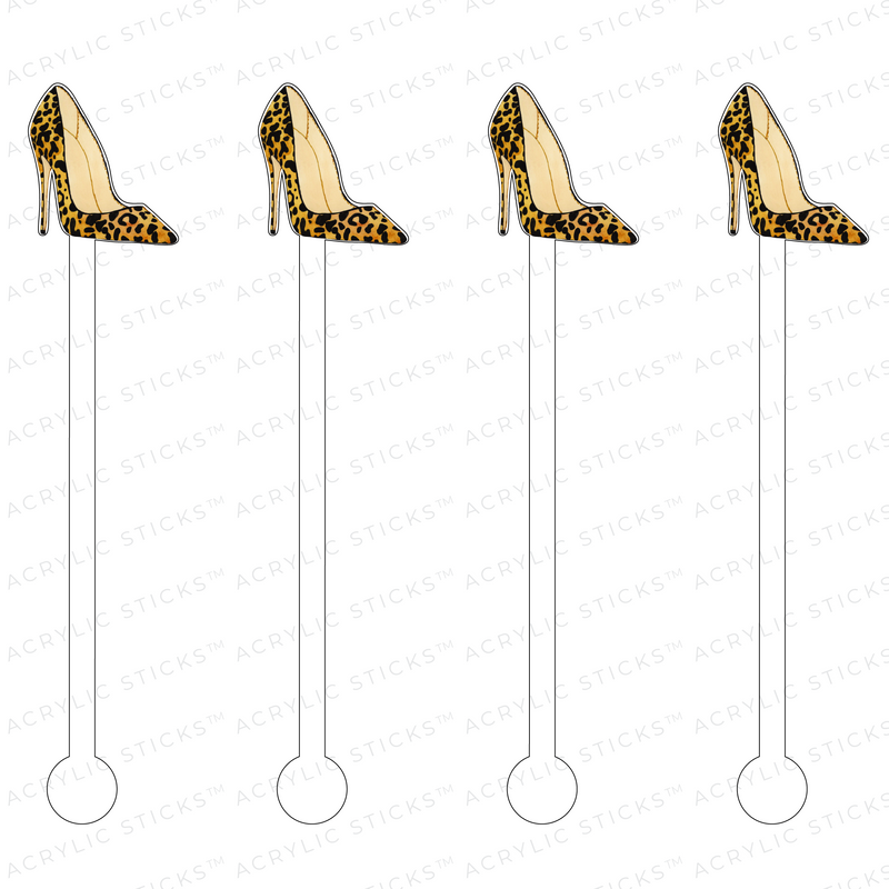 LEOPARD PUMP ACRYLIC STIR STICKS