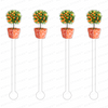 POTTED ORANGE TOPIARY ACRYLIC STIR STICKS