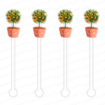 POTTED ORANGE TOPIARY ACRYLIC STIR STICKS
