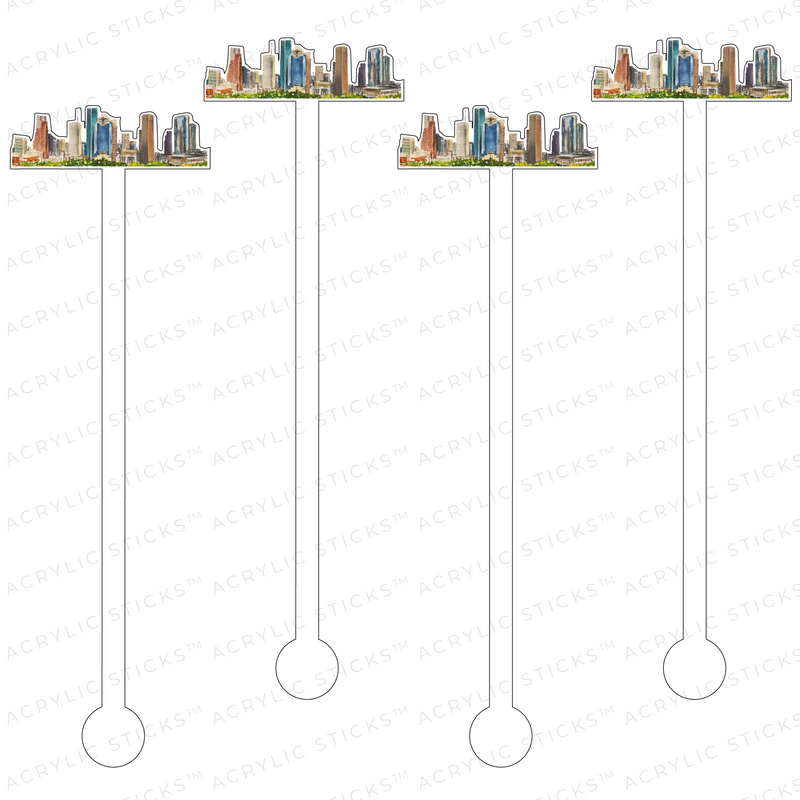 HOUSTON SKYLINE ACRYLIC STIR STICKS