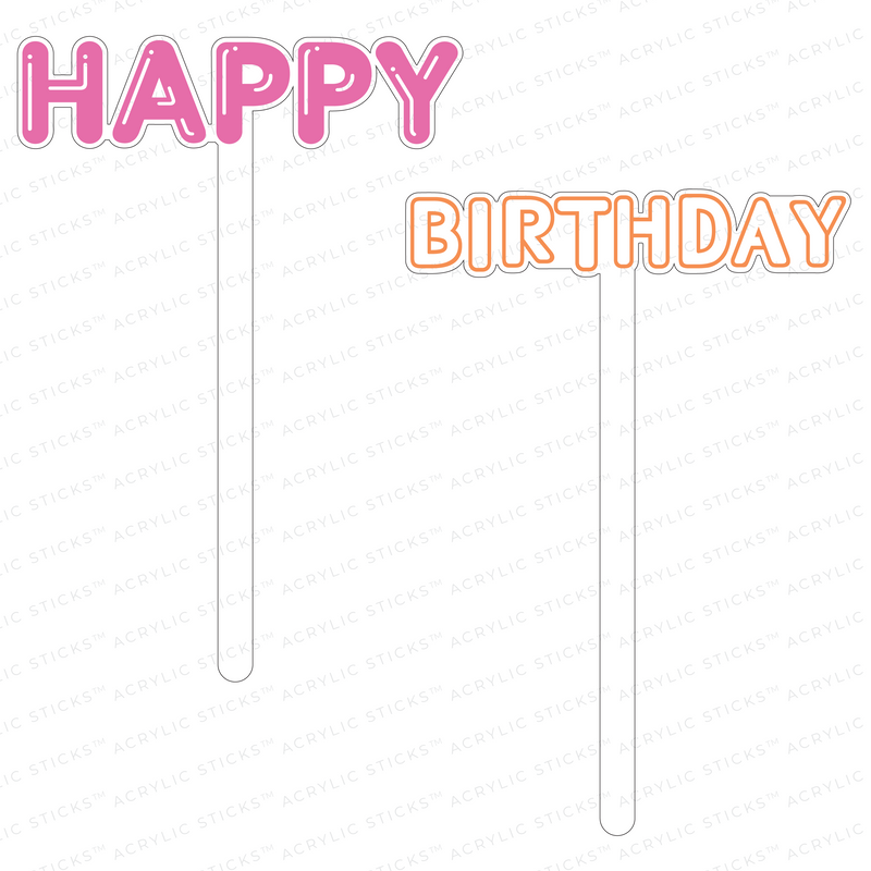 HAPPY BIRTHDAY NO. 1 ACRYLIC CAKE TOPPER
