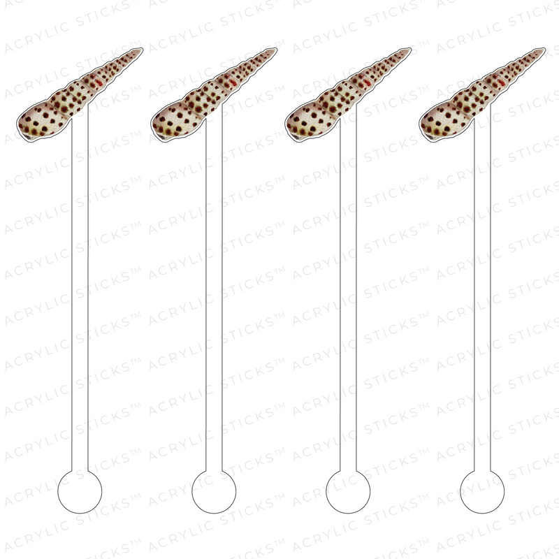 SPECKLED CERITH SHELL ACRYLIC STIR STICKS