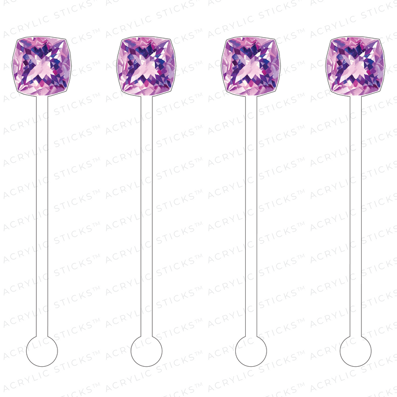 AMETHYST GEMSTONE ACRYLIC STIR STICKS