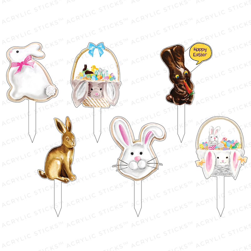 SOME BUNNY LOVES YOU ACRYLIC PARTY PIK STICKS COMBO