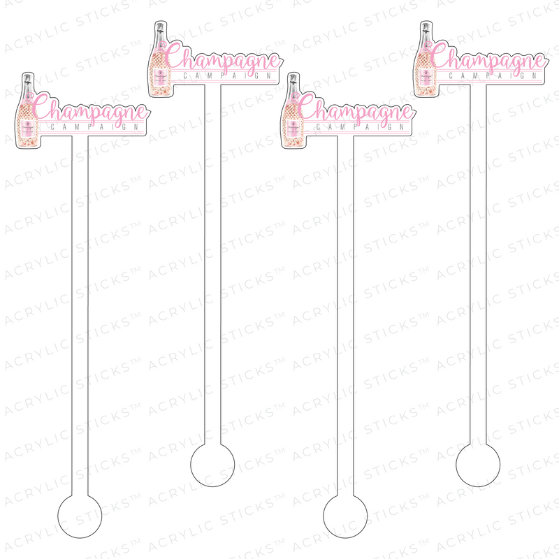 CHAMPAGNE CAMPAIGN ACRYLIC STIR STICKS