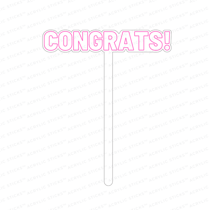 CONGRATS OUTLINE ACRYLIC CAKE TOPPER
