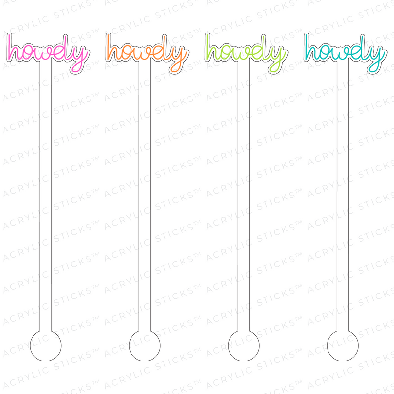 HOWDY ACRYLIC STIR STICKS COMBO
