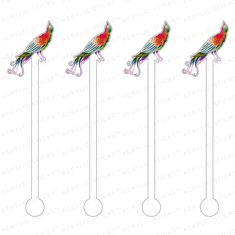 EXOTIC LOOKING UP BIRD ACRYLIC STIR STICKS
