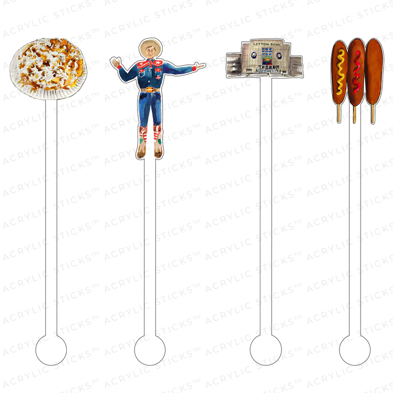 I LOVE THE TX STATE FAIR ACRYLIC STIR STICKS COMBO