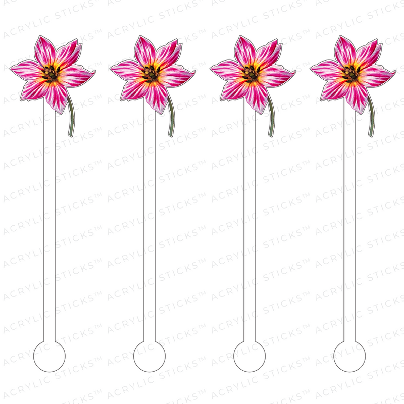 EXOTIC CAMELIA BLOOM ACRYLIC STIR STICKS