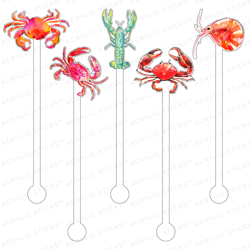 CRUSTACEANS ACRYLIC STIR STICKS COMBO