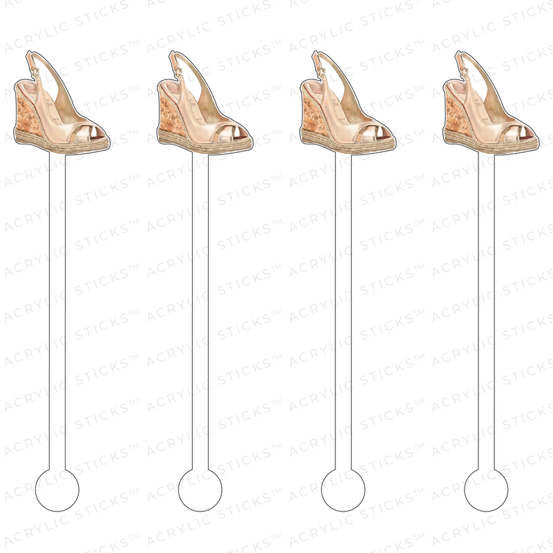 PEACH CORK WEDGE ACRYLIC STIR STICKS