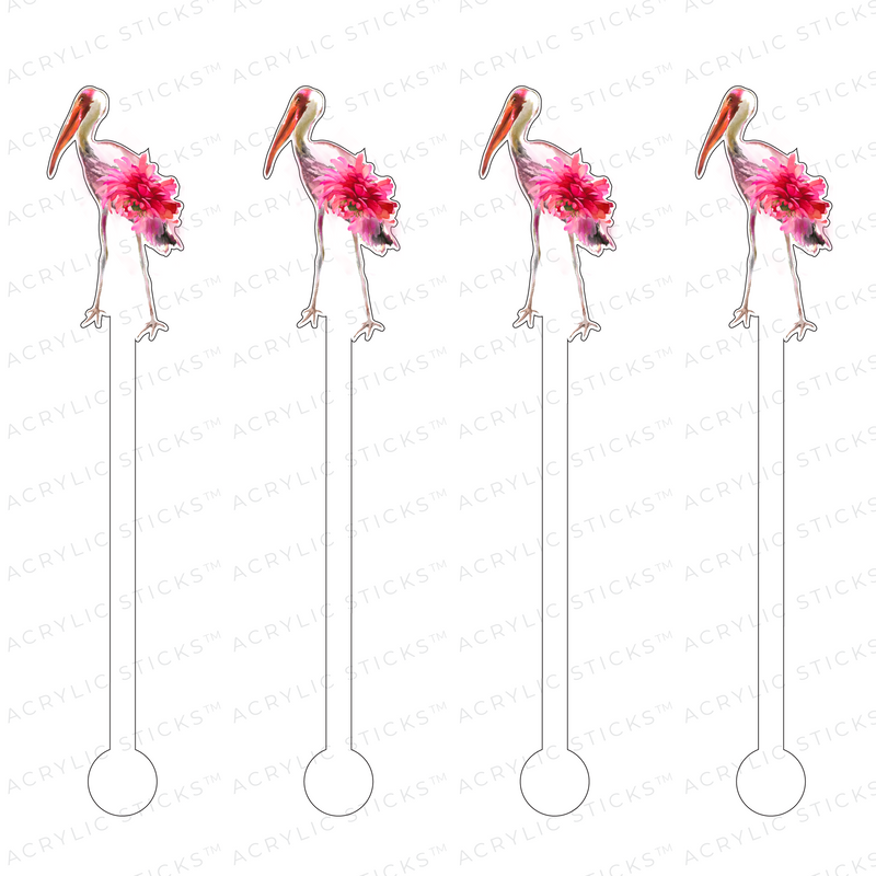 FLORAL CRANE ACRYLIC STIR STICKS