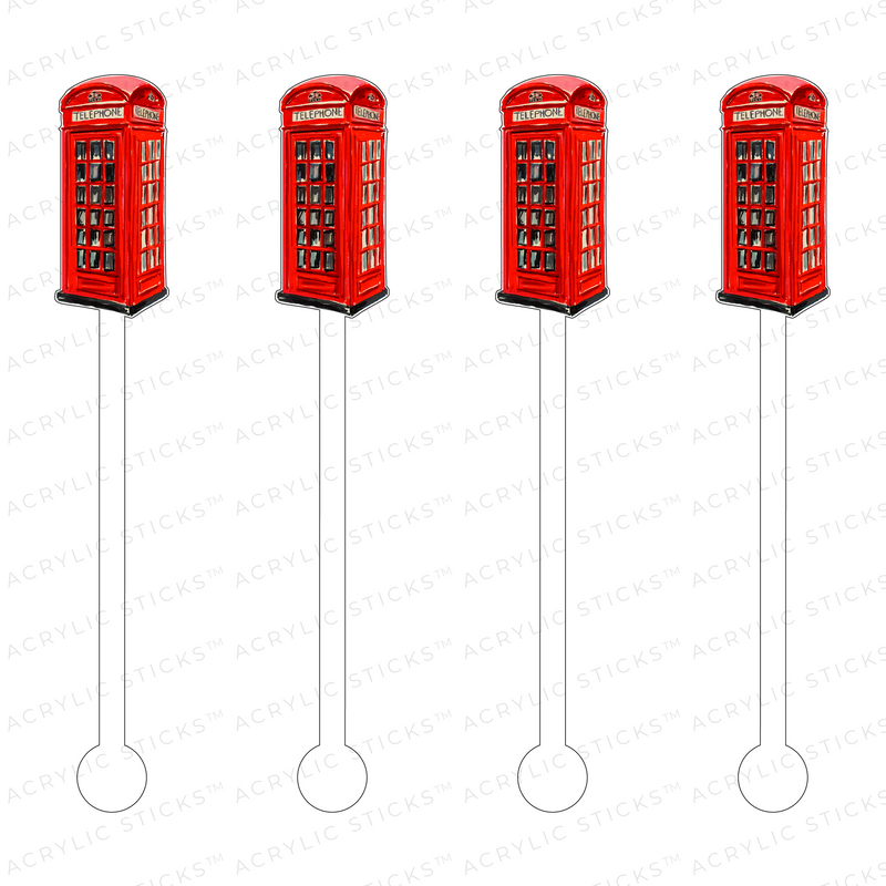 LONDON PHONE BOOTH ACRYLIC STIR STICKS