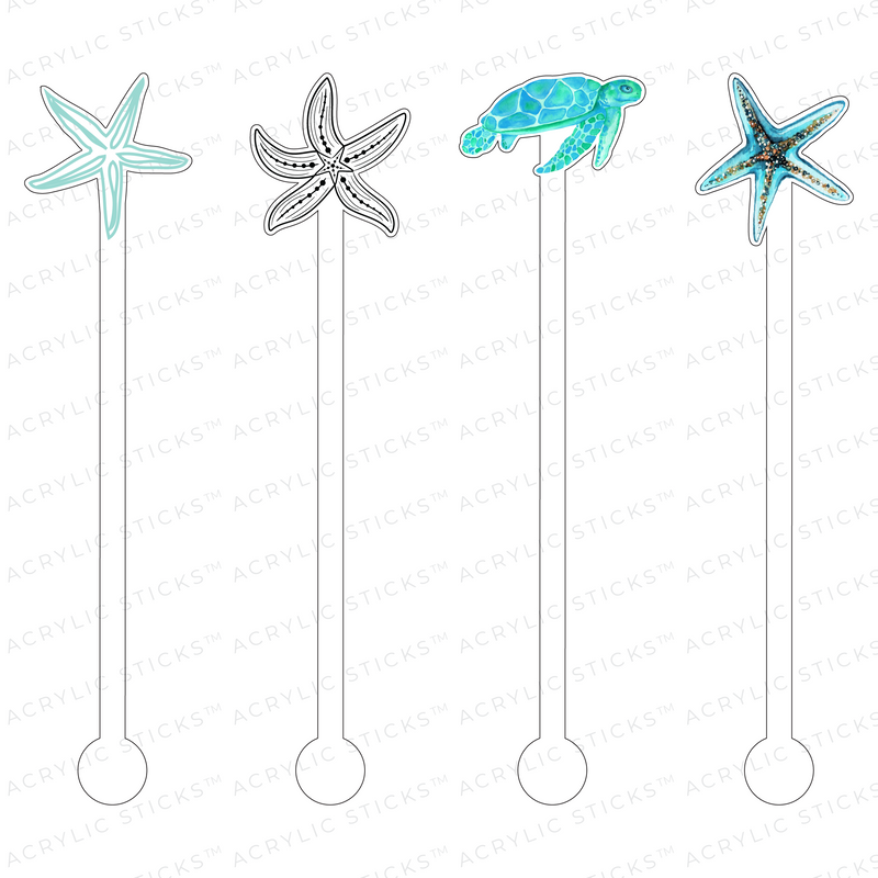 SHORE SEA LIFE ACRYLIC STIR STICKS COMBO
