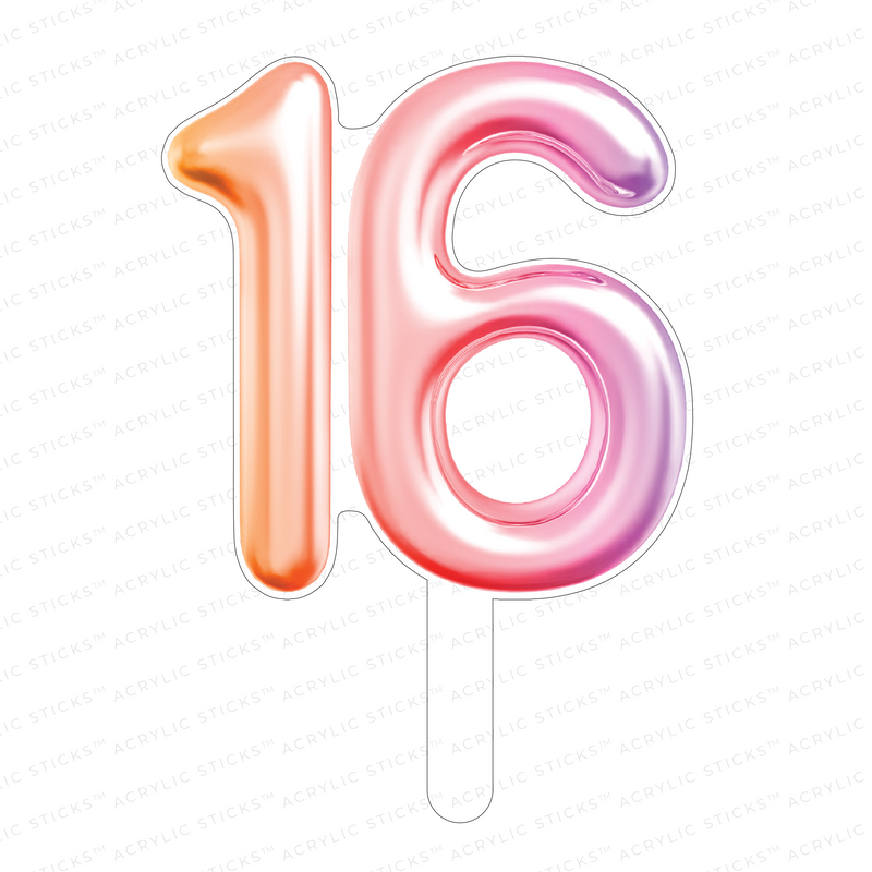 '16' PINK PEARL ACRYLIC CAKE TOPPER