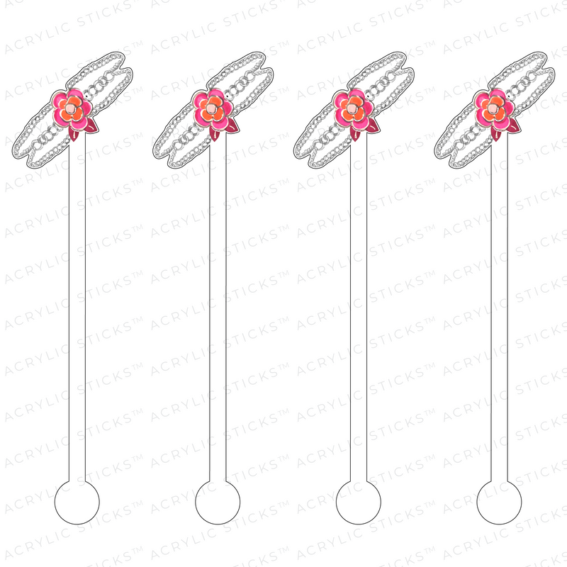 PINK BLOSSOM BRACELET ACRYLIC STIR STICKS