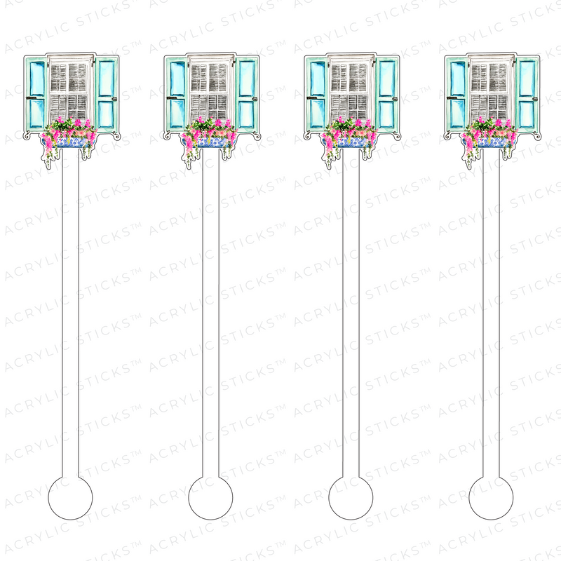 SOUTHERN SEAFOAM WINDOW ACRYLIC STIR STICKS