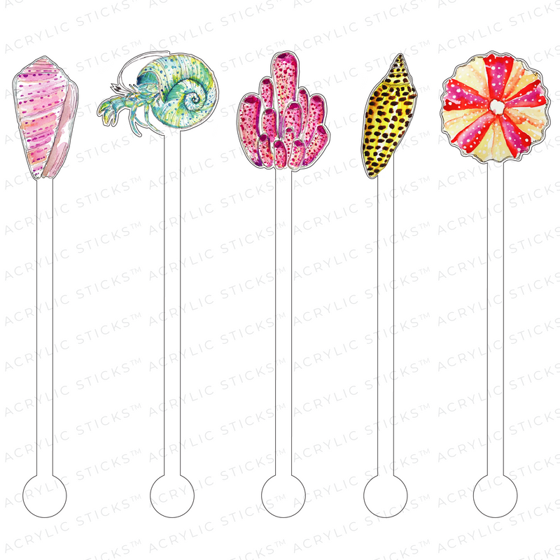 SEA BEAUTY ACRYLIC STIR STICKS COMBO
