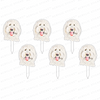 WHITE DOODLE ACRYLIC PARTY PIK STICKS