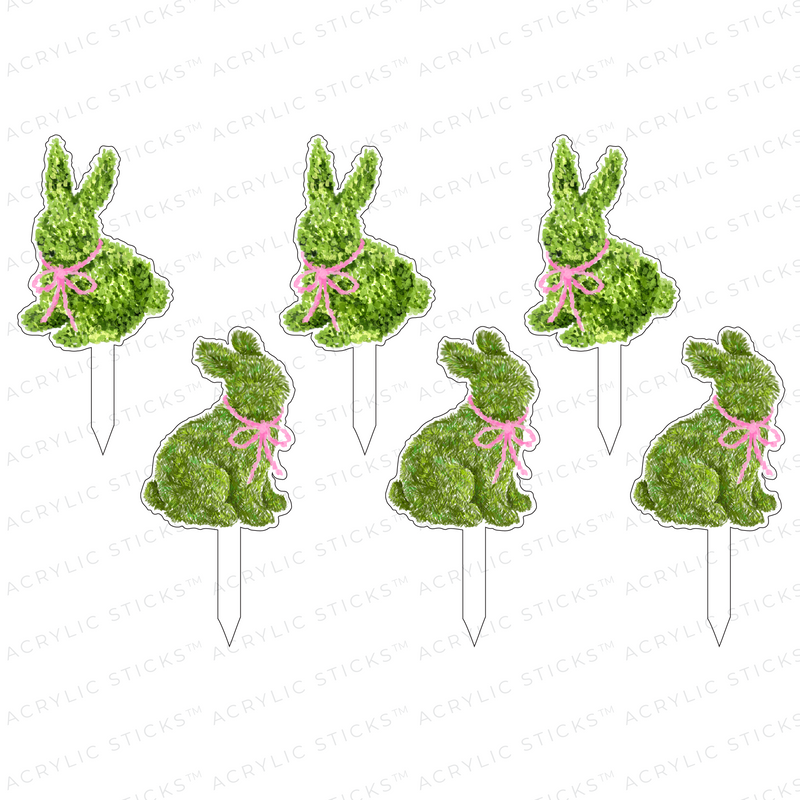 BOXWOOD BUNNIES ACRYLIC PARTY PIK STICKS COMBO