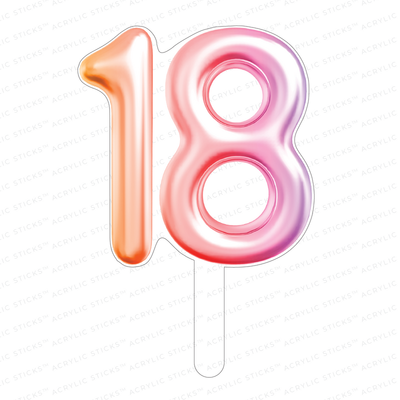 '18' PINK PEARL ACRYLIC CAKE TOPPER