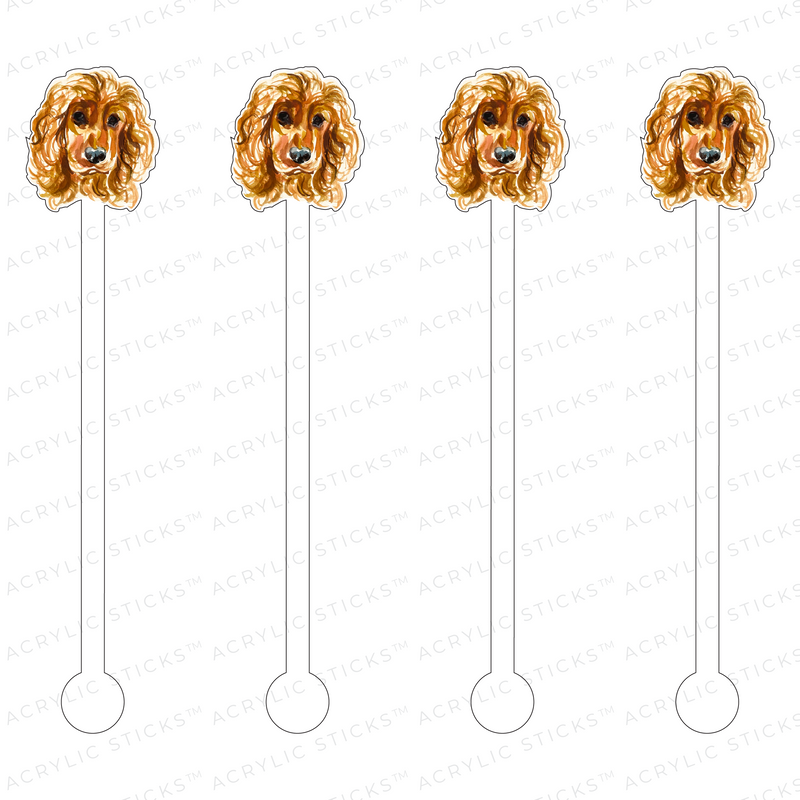 COCKER SPANIEL PROFILE ACRYLIC STIR STICKS