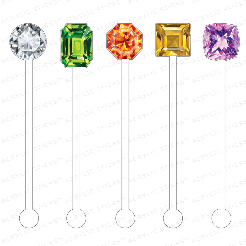 GEMSTONES ACRYLIC STIR STICKS COMBO