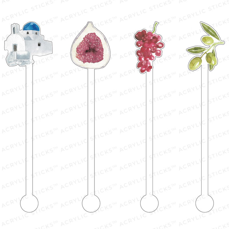 MEET ME IN GREECE ACRYLIC STIR STICKS COMBO