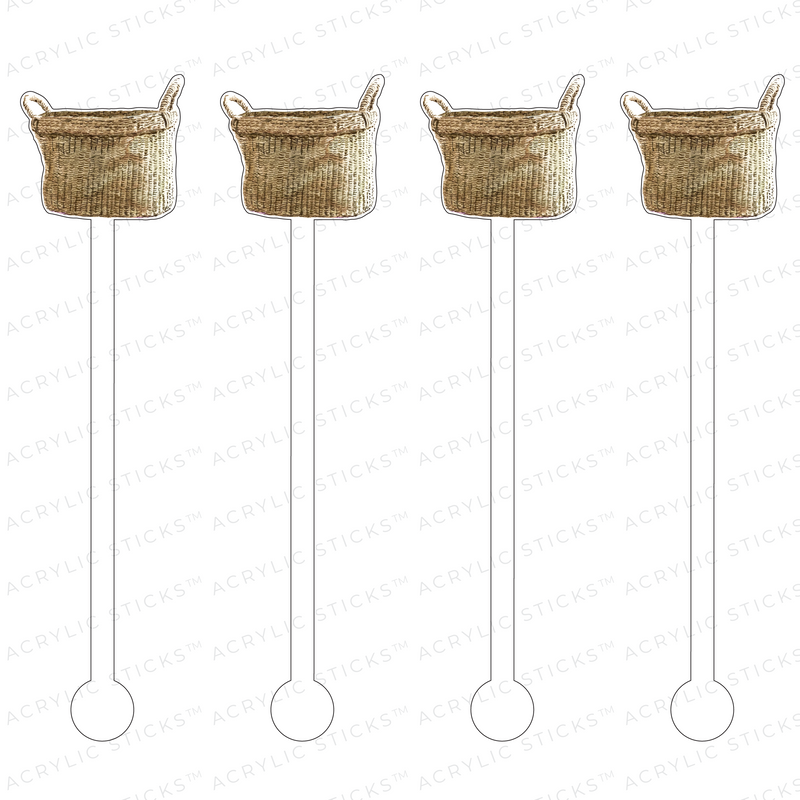 SWEETGRASS BASKET ACRYLIC STIR STICKS